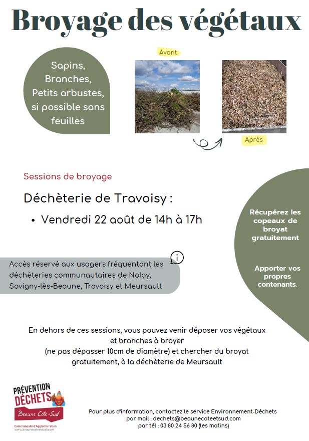 AFFICHE D'INFORMATION BROYAGE VEGETAUX
